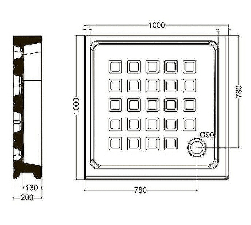 Керамический душевой поддон Kerasan Retro 100х100 134001 Белый от магазина ЛесКонПром.ру