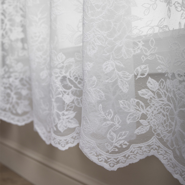 Штора-тюль Цветочки 300х270 см белая от магазина ЛесКонПром.ру