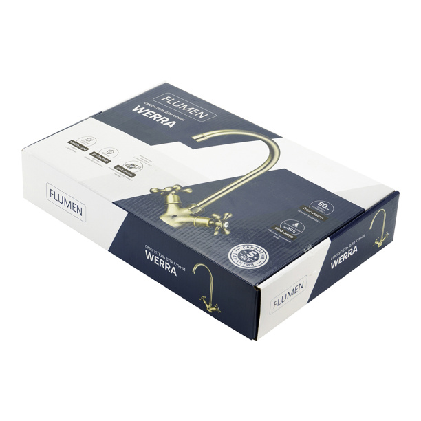 Смеситель для кухни FLUMEN Werra бронза от магазина ЛесКонПром.ру