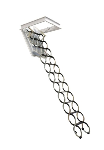 Чердачная лестница ножничного типа NOZYCOWE LUX с люком 50Х80, H 300 см JAP от магазина ЛесКонПром.ру