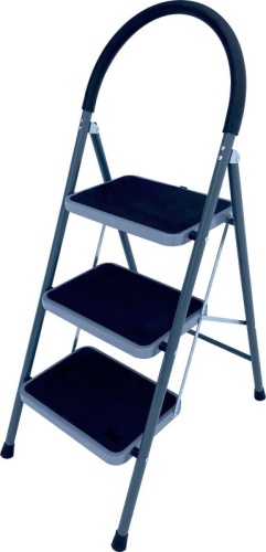 Стремянка-стул стальная  с широкими ступенями АЛЮМЕТ 3 ступени (арт. МСН 203) от магазина ЛесКонПром.ру
