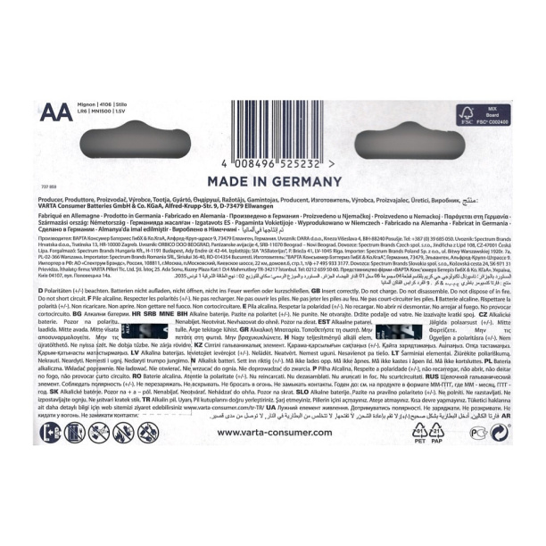 Батарейка VARTA LONGLIFE LR6(АА) 10 шт от магазина ЛесКонПром.ру