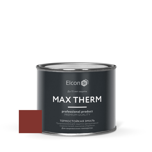 Эмаль термостойкая Elcon +700C Max Therm 0,4 кг RAL3009 красно-коричневая от магазина ЛесКонПром.ру
