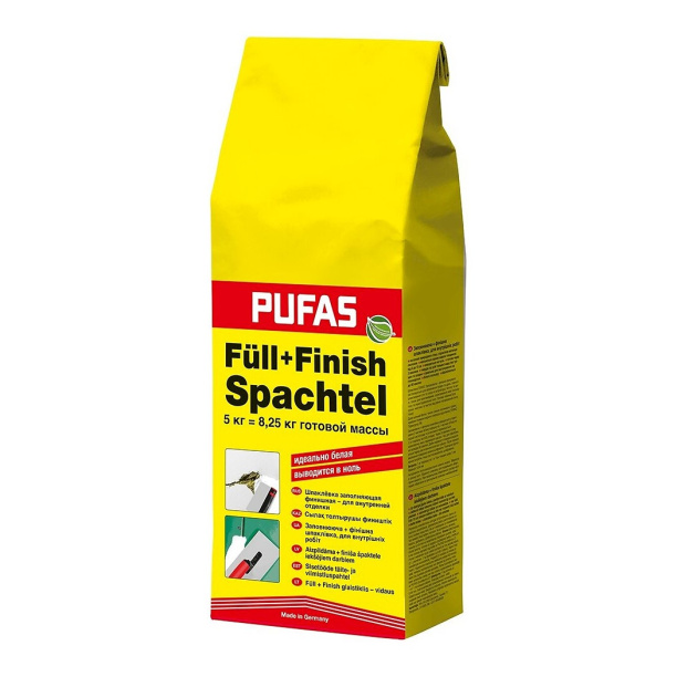 Шпаклевка гипсовая PUFAS Full+Finish 5 кг от магазина ЛесКонПром.ру