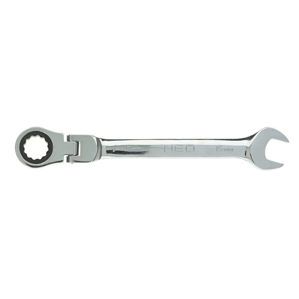 Ключ комбинированный 15 мм с трещоткой на шарнире NEO Tools от магазина ЛесКонПром.ру