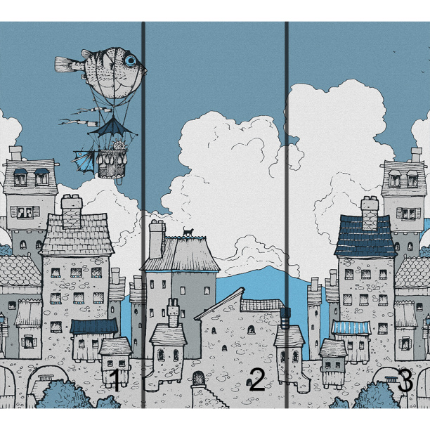 Фотообои флизелиновые Town blueion 300х270 см от магазина ЛесКонПром.ру