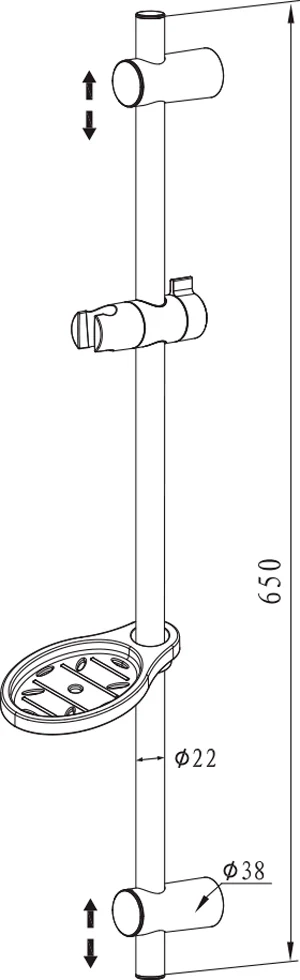 Душевая штанга Olive'S KD02 от магазина ЛесКонПром.ру