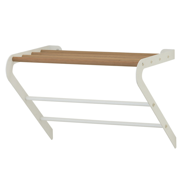 Полка с держателем для полотенец белая, дерево от магазина ЛесКонПром.ру