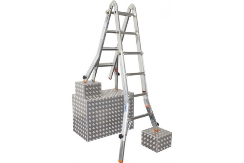 Шарнирная телескопическая лестница с выдвижными боковинами TeleVario 4Х4 KRAUSE  арт. 129970 от магазина ЛесКонПром.ру