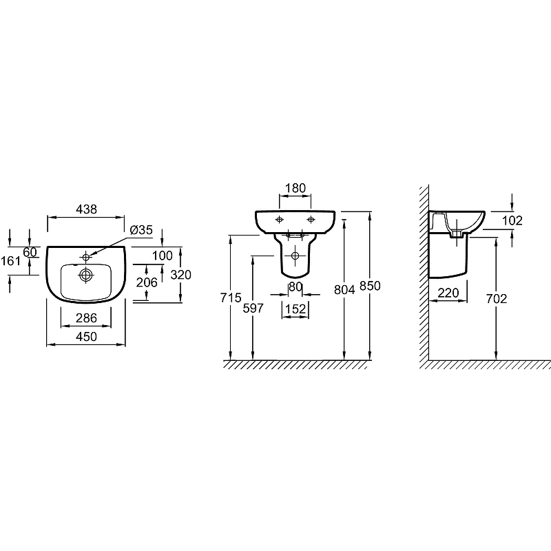 Раковина Jacob Delafon Odeon Up 45 E4760-00 Белая от магазина ЛесКонПром.ру
