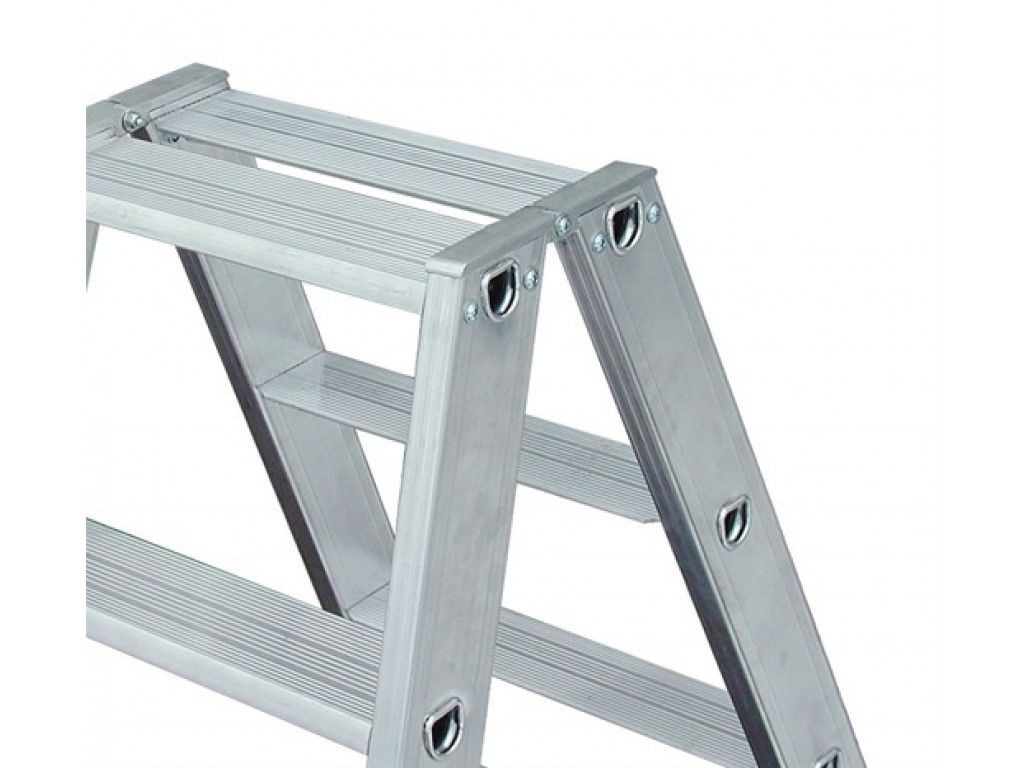 Стремянка алюминиевая двухсторонняя Krause Stabilo с роликами 2х12 ступеней (арт. 124883) от магазина ЛесКонПром.ру