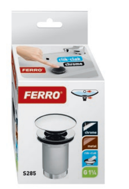 Донный клапан Ferro Rotondo S285 click-clack Хром от магазина ЛесКонПром.ру