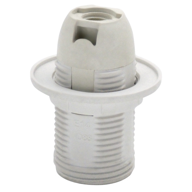 Патрон с кольцом E14 DORI белый от магазина ЛесКонПром.ру