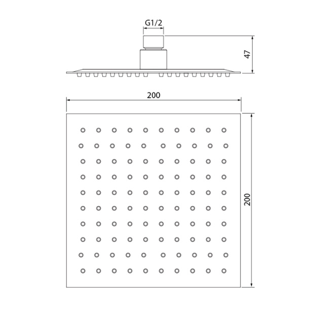 Верхний душ IDDIS 20x20 см от магазина ЛесКонПром.ру