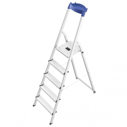 Стремянка алюминиевая с лотком для инструментов HAILO L58E StandartLine 5 ступеней , арт.8158-527 от магазина ЛесКонПром.ру