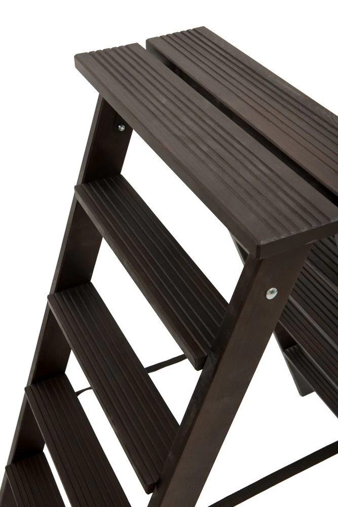 Стремянка двухсторонняя деревянная Hoz-Block Марк 5 ступеней Черная (арт. ДДС-5Ч) от магазина ЛесКонПром.ру