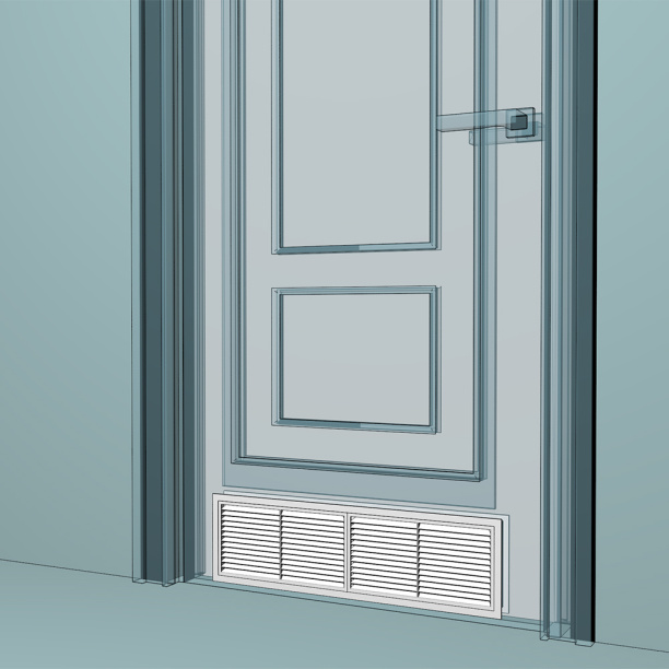 Вентиляционная решетка ERA 455х133 мм переточная бежевая от магазина ЛесКонПром.ру