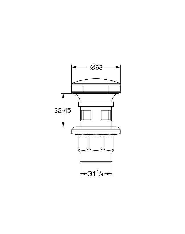 Донный клапан Grohe 40824000 click-clack Хром от магазина ЛесКонПром.ру