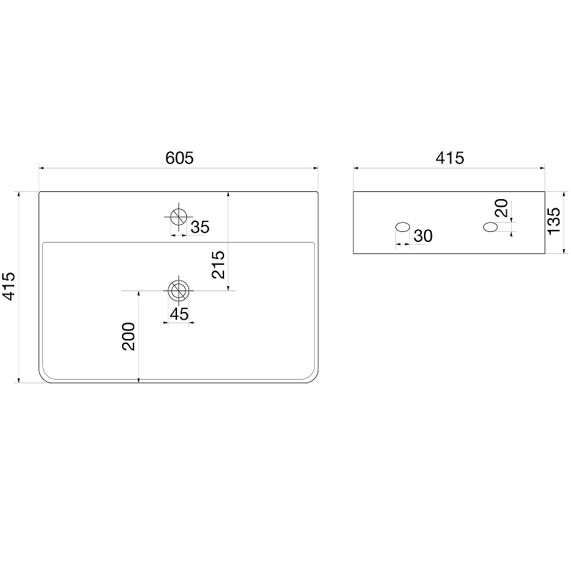 Раковина Owl 1975 Vinkel 60,5 OWLB191034 Белый глянец от магазина ЛесКонПром.ру