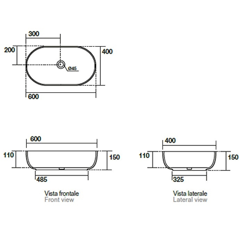 Раковина-чаша Kerasan Nolita 60 534381 Nocciola matt от магазина ЛесКонПром.ру