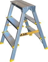 Двухсторонняя стремянка алюминиевая Алюмет 3 ступени арт. AD 7203 от магазина ЛесКонПром.ру
