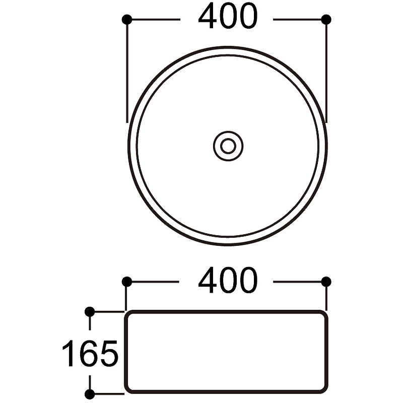 Раковина-чаша WellWant 40 WWRC1413W Белая от магазина ЛесКонПром.ру
