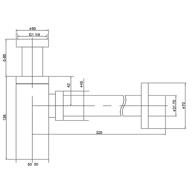 Сифон для раковины Timo 959/17L Золото матовое от магазина ЛесКонПром.ру