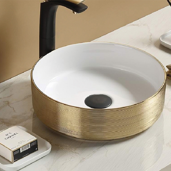 Раковина CeramaLux 36 C1055-1 Золотая от магазина ЛесКонПром.ру