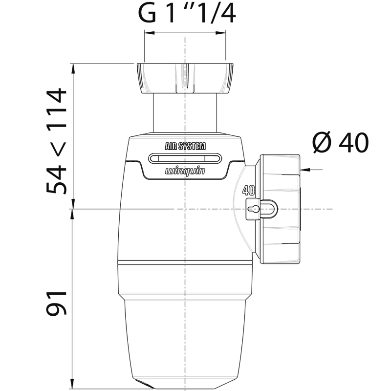 Сифон для раковины Wirquin Neo Air 30987069 Белый от магазина ЛесКонПром.ру
