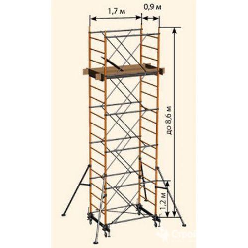 Вышка-тура стальная Ринстрой Радиан-Омега, Н-3,8м (арт. РО-3,8) от магазина ЛесКонПром.ру
