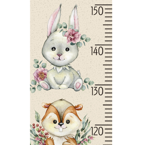 Постер-ростомер Зверята 100х20 см от магазина ЛесКонПром.ру