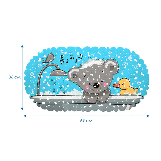 Коврик ВИЛИНА Мишка в ванне 39х69 см антискользящий от магазина ЛесКонПром.ру