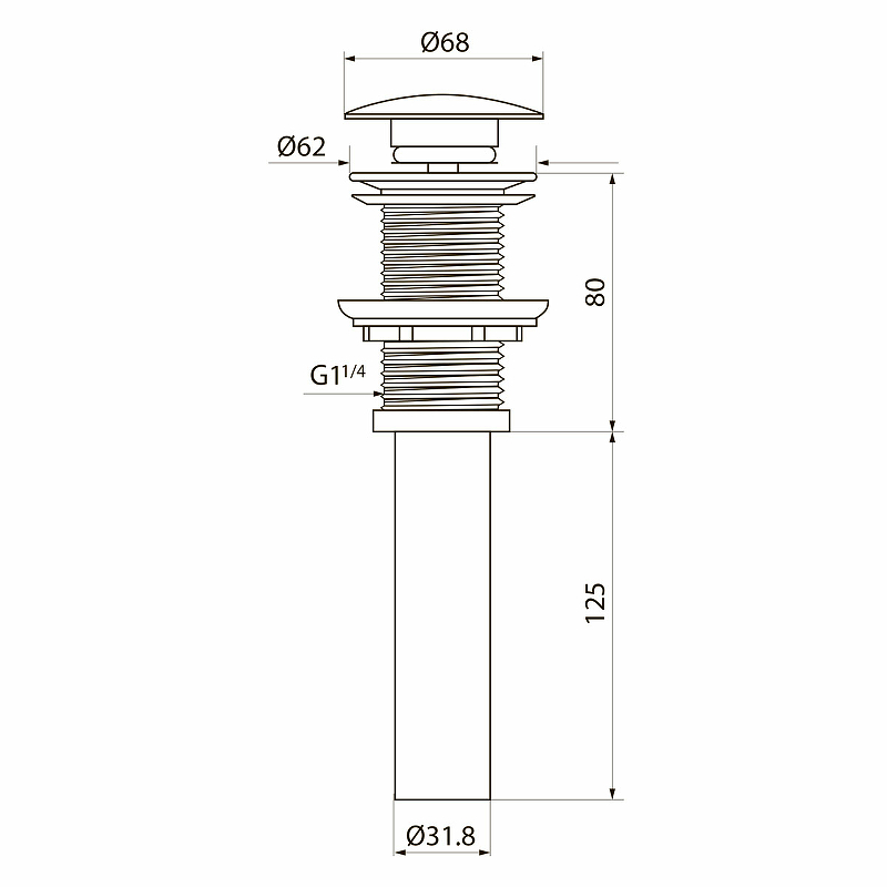 Донный клапан Point PN000Z1W Белый глянцевый от магазина ЛесКонПром.ру