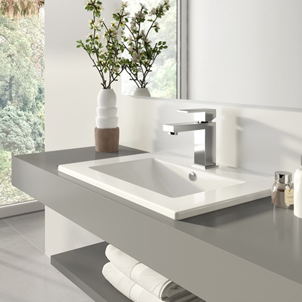 Раковина Sanita Luxe Quadro 75 QDR75SLWB01 Белая от магазина ЛесКонПром.ру