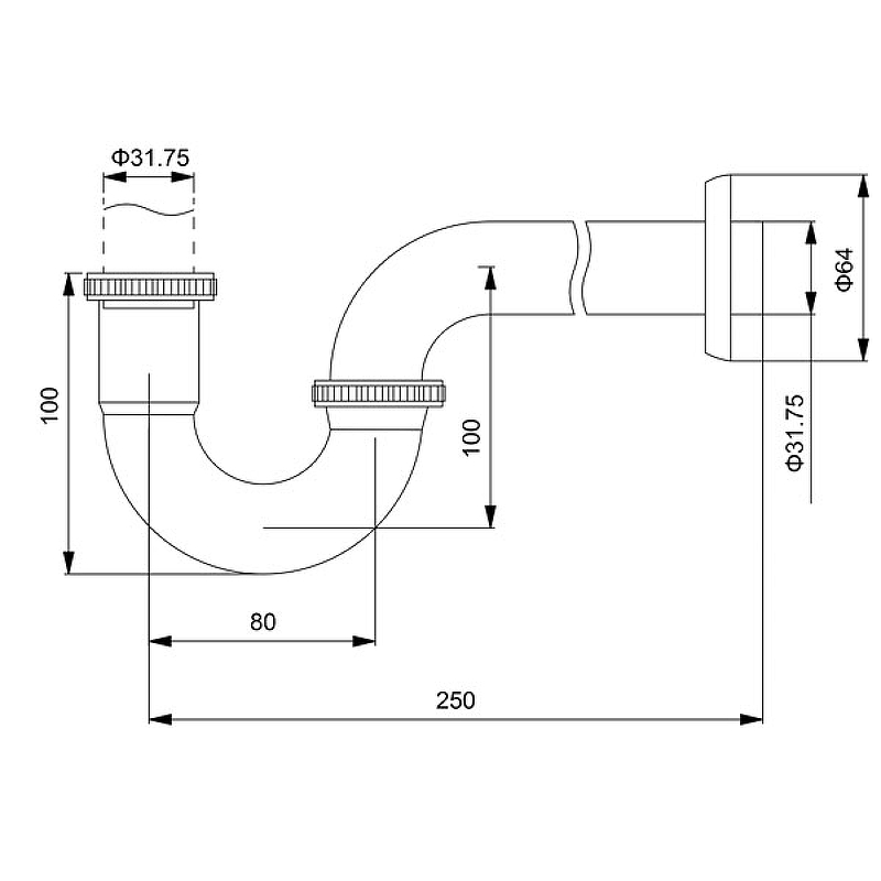 Сифон для раковины Timo 961/03L Черный от магазина ЛесКонПром.ру