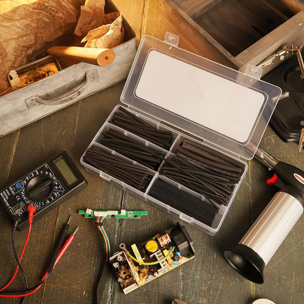 Термоусадочная трубка REXANT Набор №2 260 шт черный от магазина ЛесКонПром.ру