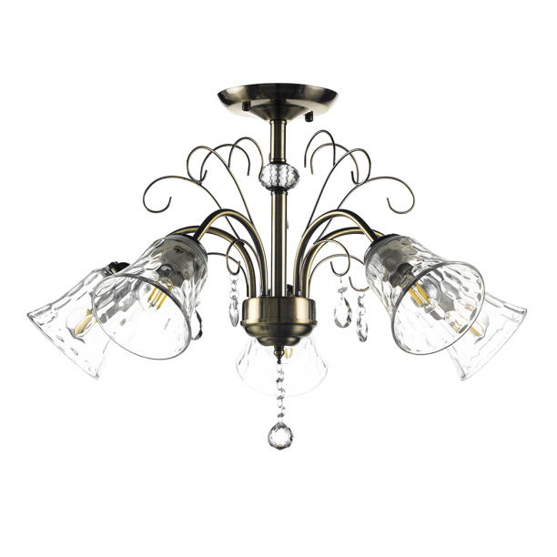 Люстра NEODECO Изабель 5х60 Вт Е27 бронза от магазина ЛесКонПром.ру