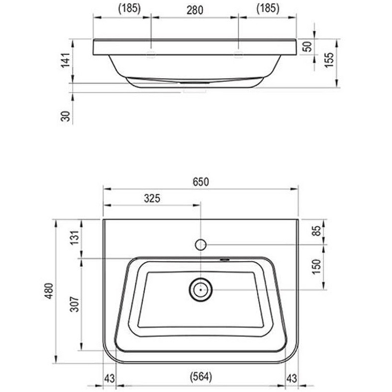 Раковина Ravak 10° 65 XJI01165000 Белая от магазина ЛесКонПром.ру