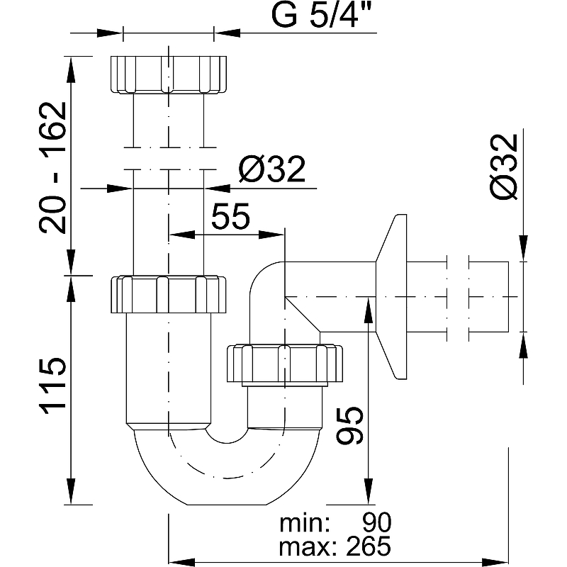 Сифон для раковины Styron STY-638-32 Белый от магазина ЛесКонПром.ру