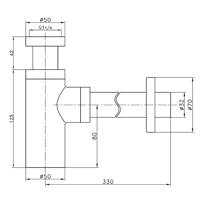 Сифон для раковины Frap F82 Хром от магазина ЛесКонПром.ру