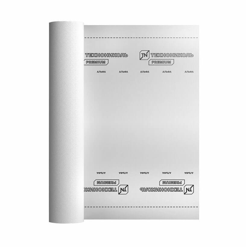 Мембрана гидро-ветрозащитная противопожарная ТЕХНОНИКОЛЬ Альфа Проф НГ, 1,27х50 м от магазина ЛесКонПром.ру