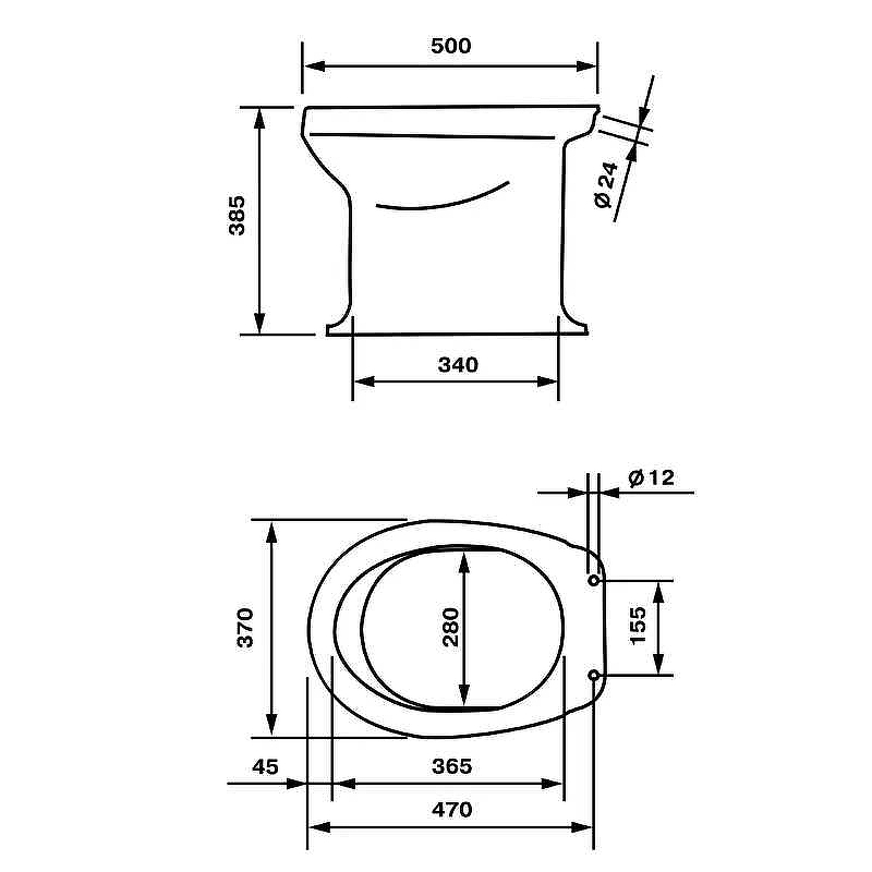 Унитаз Оскольская Керамика Дачный 46901100002 с сиденьем от магазина ЛесКонПром.ру
