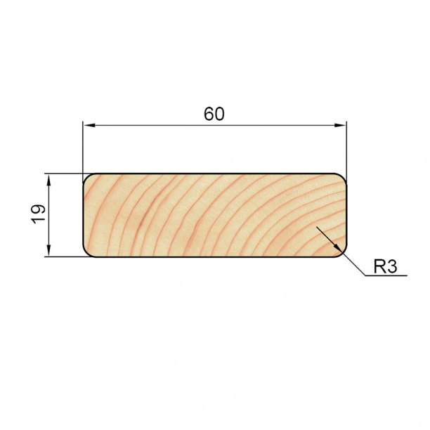 Брусок 19х60х2200 мм сосна сращенная бессучковая от магазина ЛесКонПром.ру