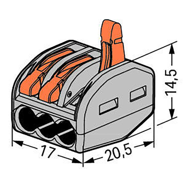 Клемма WAGO 3-проводная 50 шт от магазина ЛесКонПром.ру