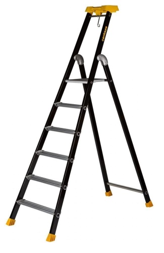 Стремянка алюминиевая профессиональная анодированная с полочкой Centaure 6 ступеней MP (арт.439206) от магазина ЛесКонПром.ру