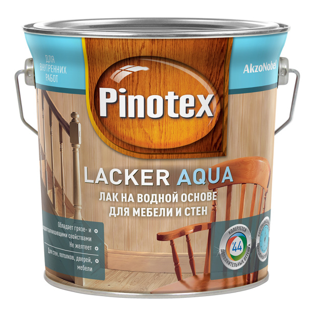 Лак мебельный акриловый глянцевый Lacker Aqua 70 Pinotex 2,7 л от магазина ЛесКонПром.ру