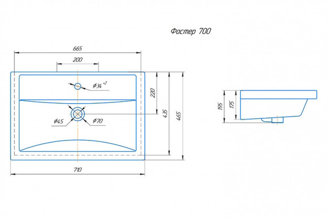 Раковина Фостер 70 80353280 от магазина ЛесКонПром.ру