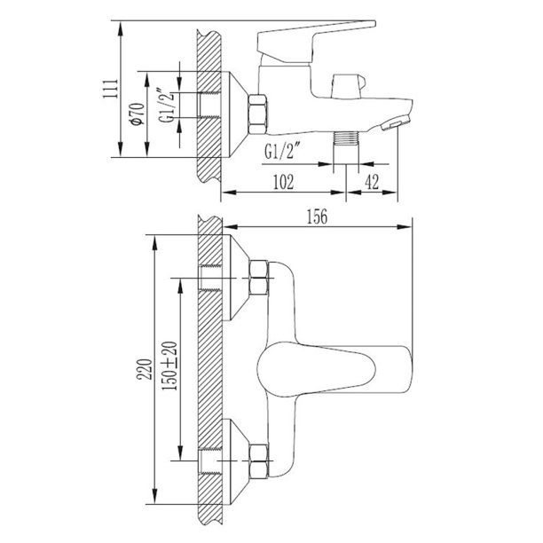 Смеситель для ванны Esko Venezia III от магазина ЛесКонПром.ру