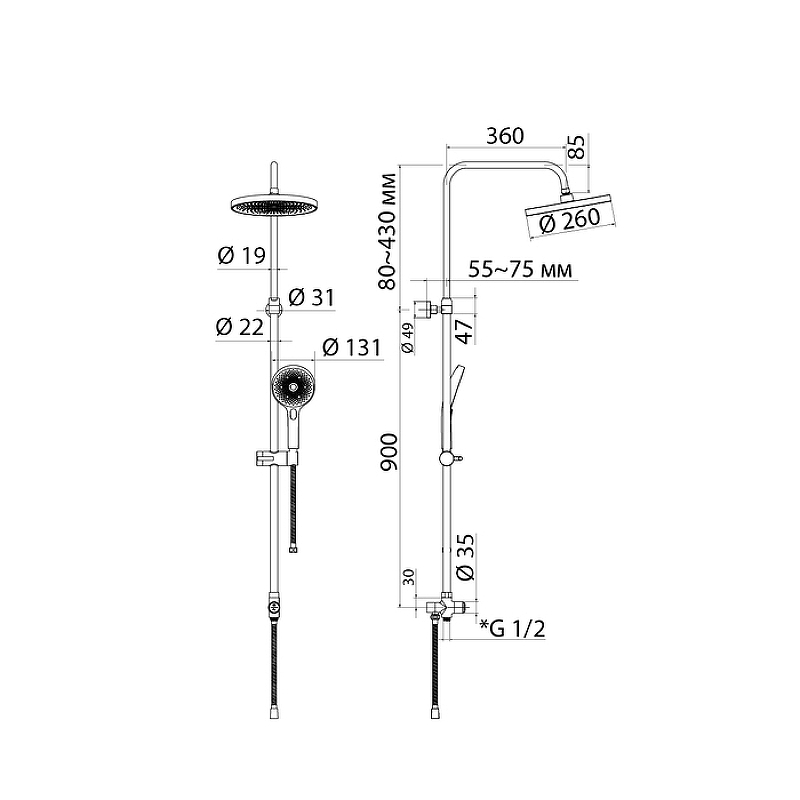 Душевая система Iddis SpaHome SPA3F0Ci76 Хром от магазина ЛесКонПром.ру