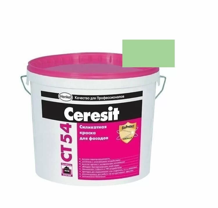 Краска фасадная силикатная CERESIT CT 54 колерованная Borneo 5 15 л от магазина ЛесКонПром.ру
